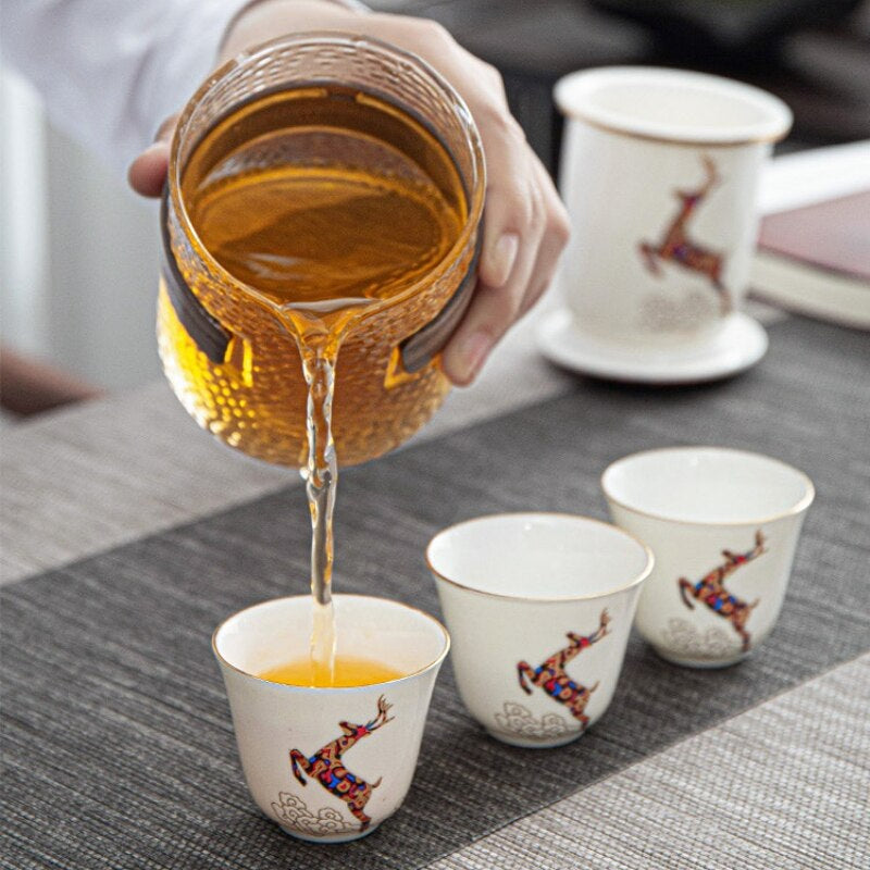 Country Forest Animal China Tea Set