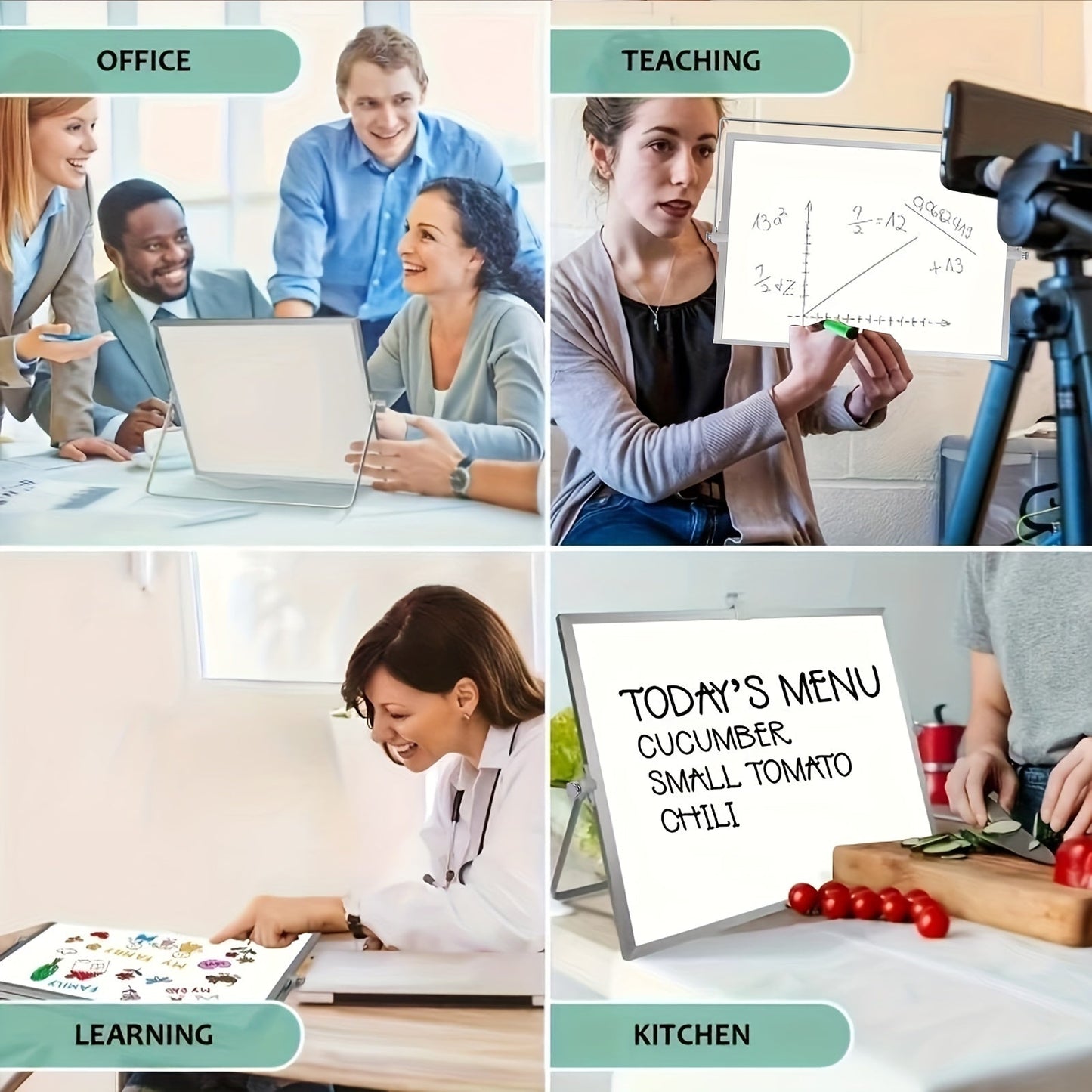 Reversible Whiteboard with Erasable Magnetic Surface
