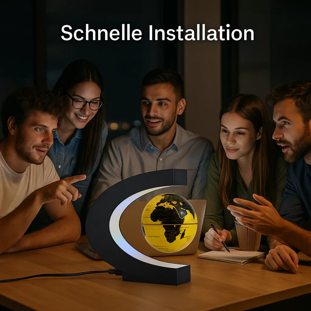 Sleek LED Globe Table Light with Metal Base