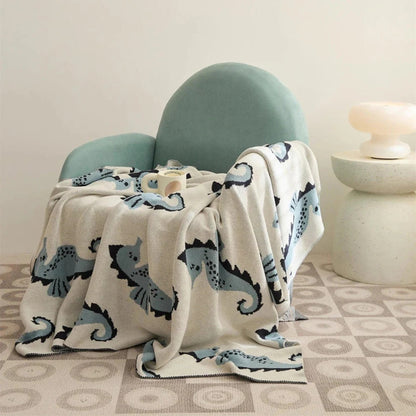 Coastal Ocean Sea Horse Blanket