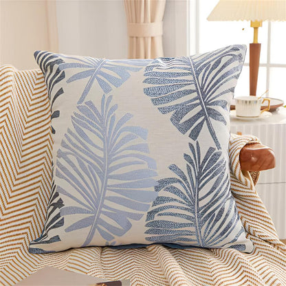 Shiny Leaf Pattern Pillow Cover