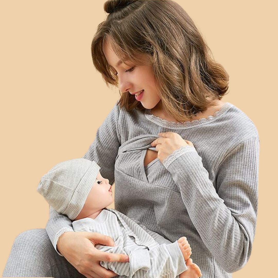 Cozy Maternity Night Dress for Lounging - Luxicro