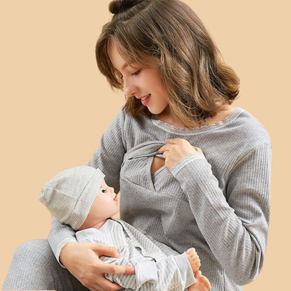 Cozy Maternity Night Dress for Lounging - Luxicro