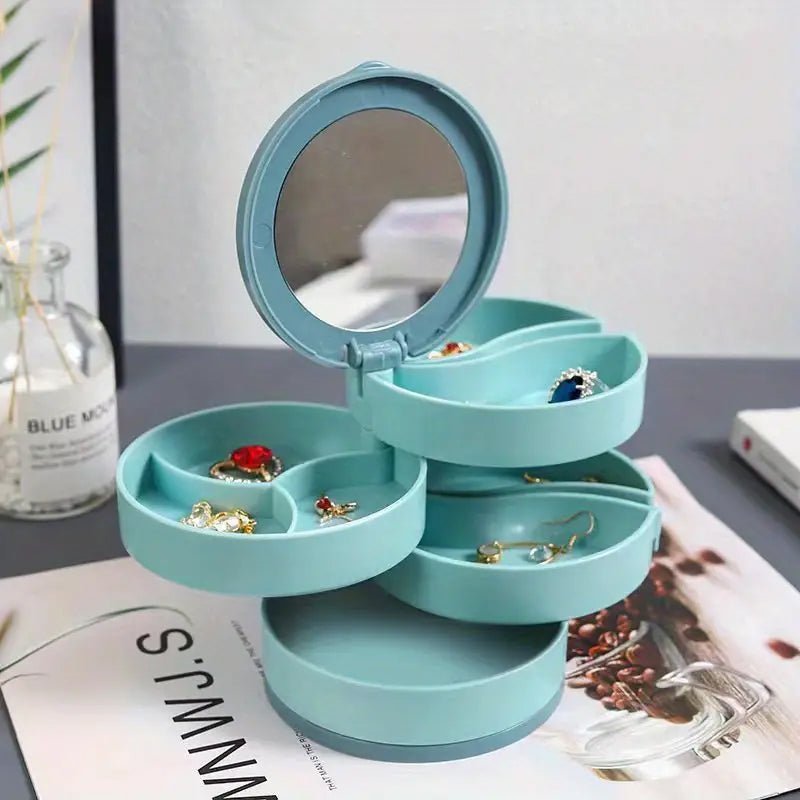 Spinning Jewelry Organizer Box for Women