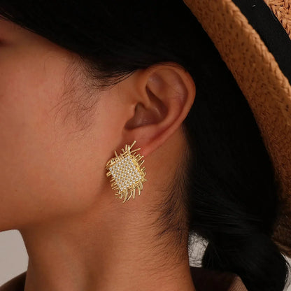 Fine 14k Gold Solitaire Diamond Earrings