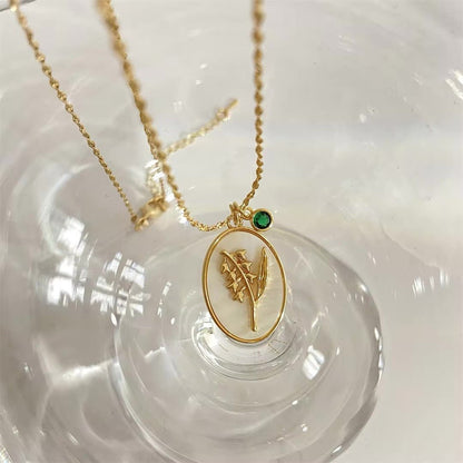 Dainty Gemstone Floral Pendant Necklace 14k Gold