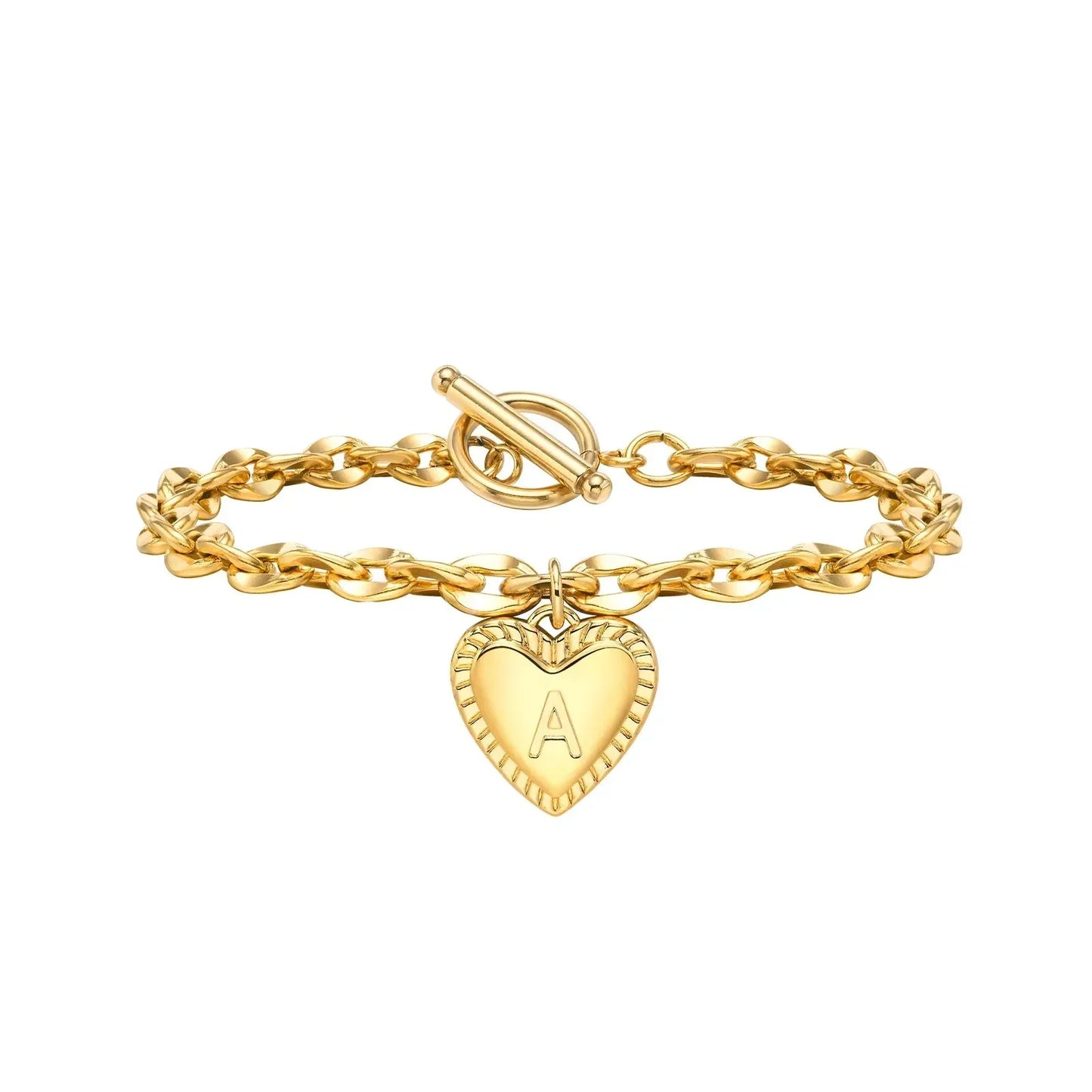 Dainty Rose Gold Personalized Initial Charm Bracelet