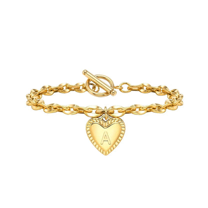 Dainty Rose Gold Personalized Initial Charm Bracelet