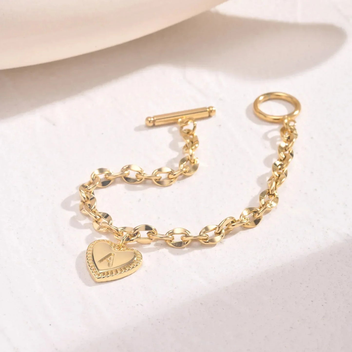 Dainty Rose Gold Personalized Initial Charm Bracelet