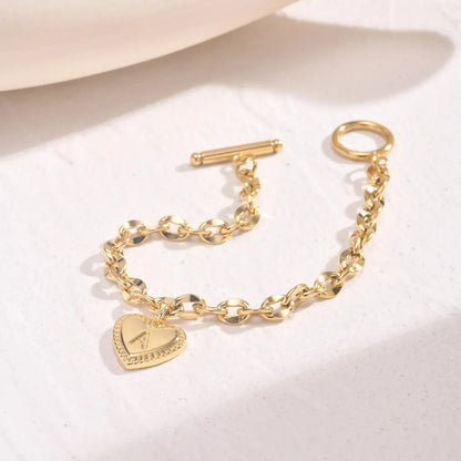Dainty Rose Gold Personalized Initial Charm Bracelet
