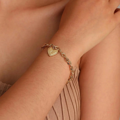 Dainty Rose Gold Personalized Initial Charm Bracelet