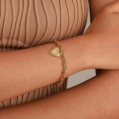 Dainty Rose Gold Personalized Initial Charm Bracelet