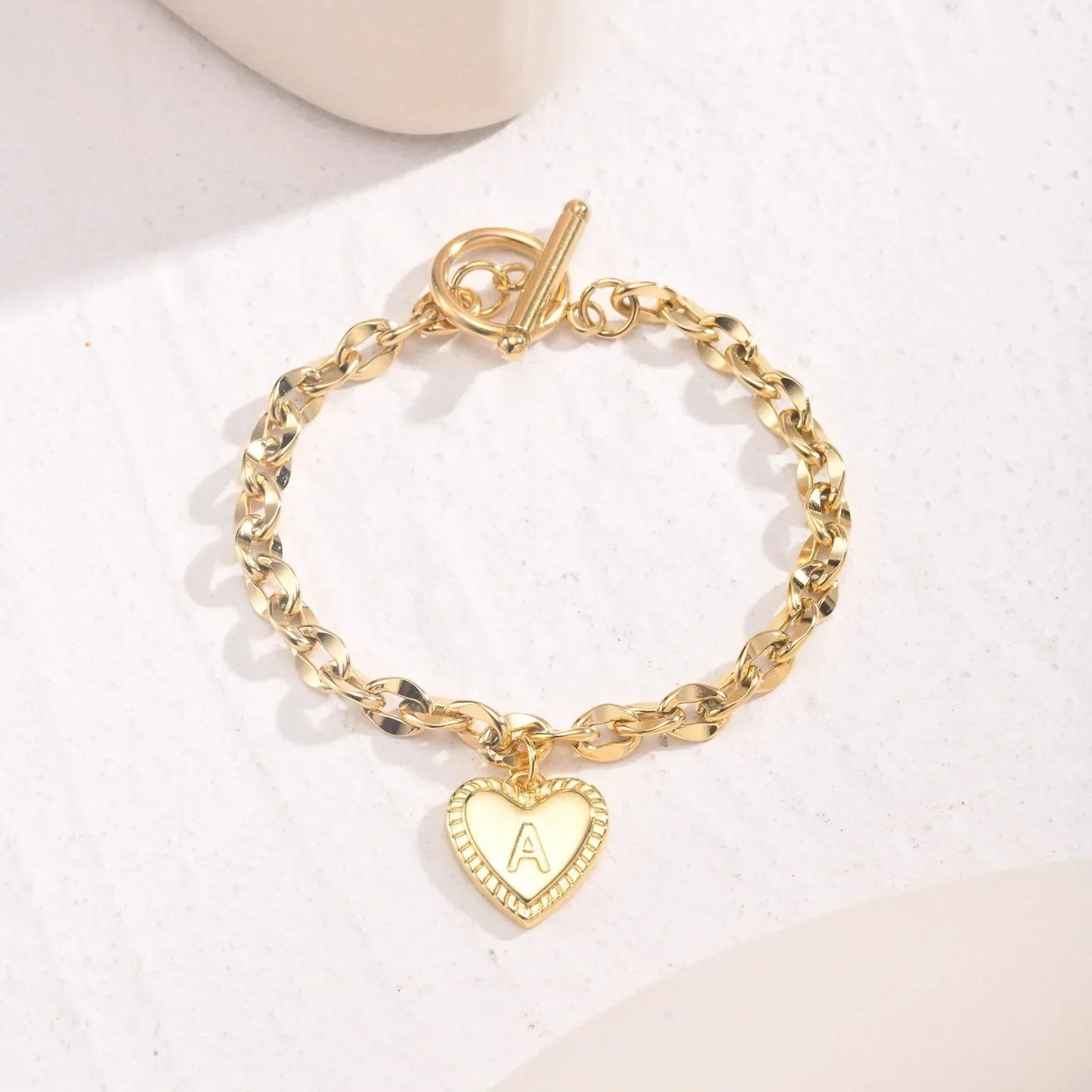 Dainty Rose Gold Personalized Initial Charm Bracelet