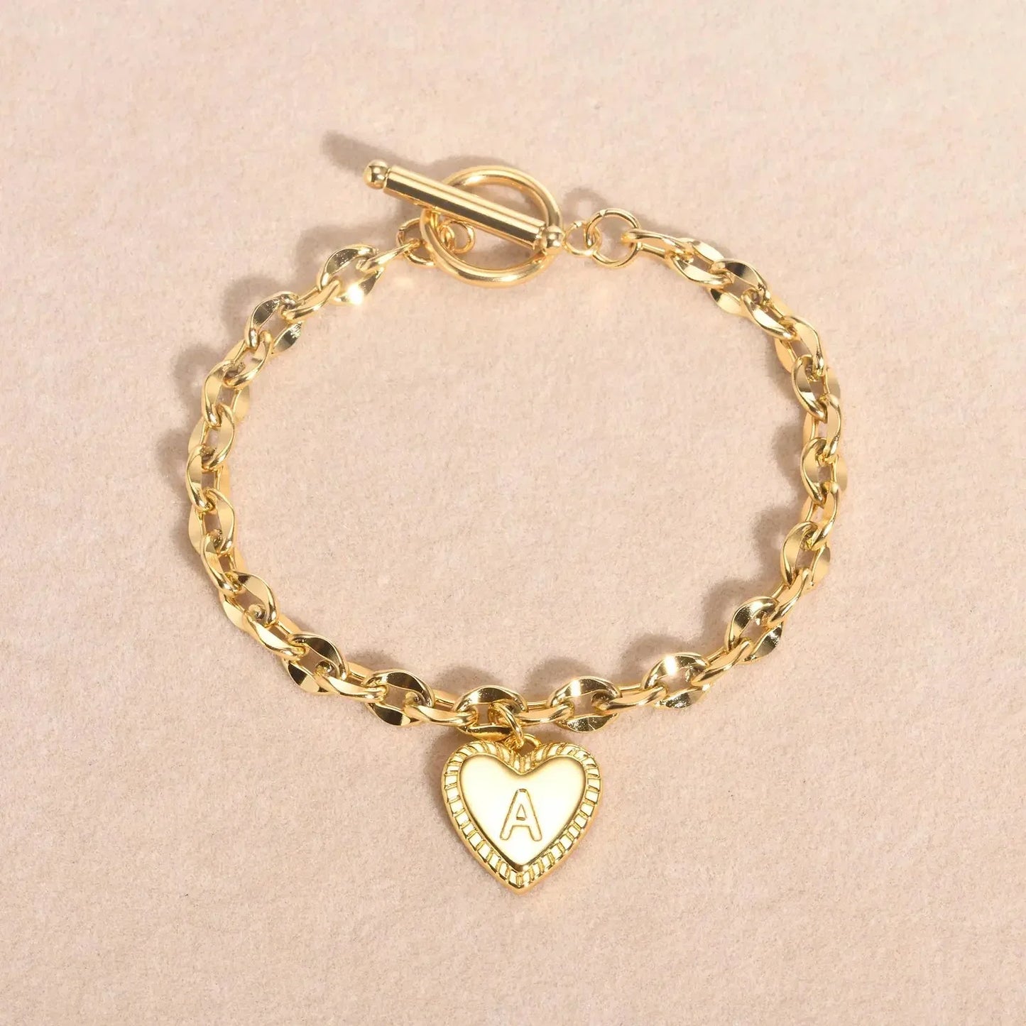 Dainty Rose Gold Personalized Initial Charm Bracelet