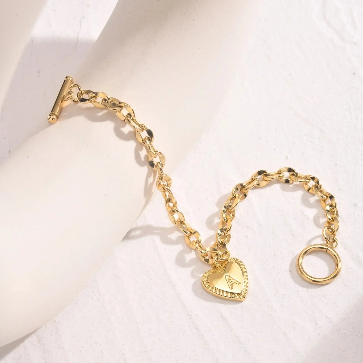 Dainty Rose Gold Personalized Initial Charm Bracelet