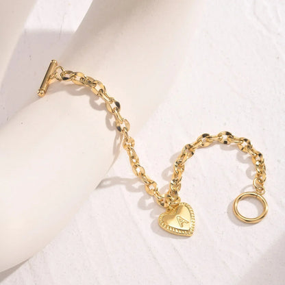 Dainty Rose Gold Personalized Initial Charm Bracelet