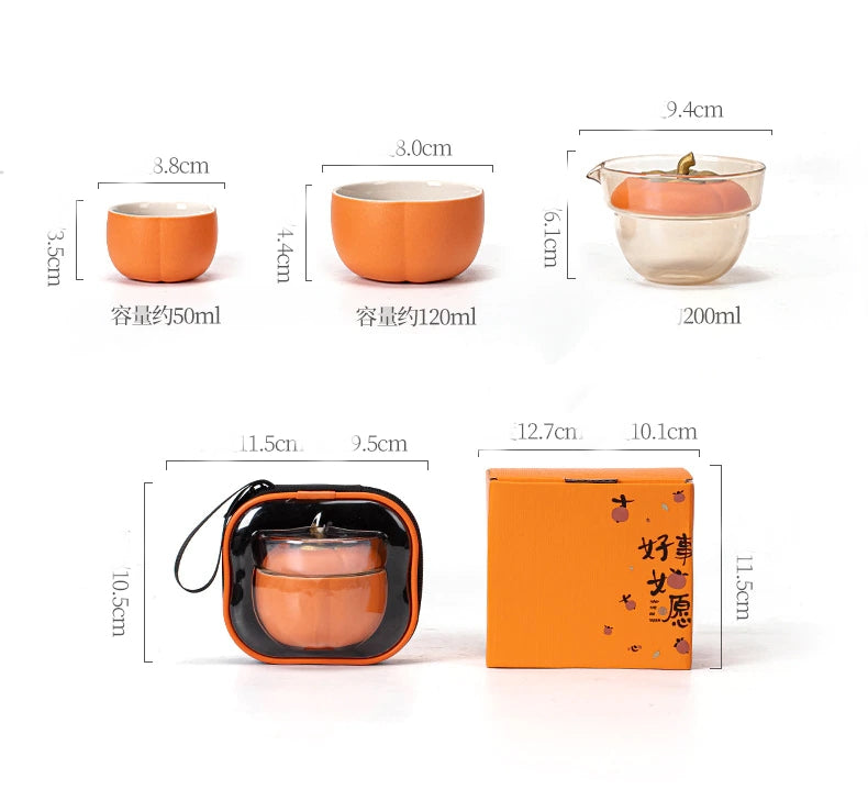 Small Autumn Ceramic Tea Pot Set