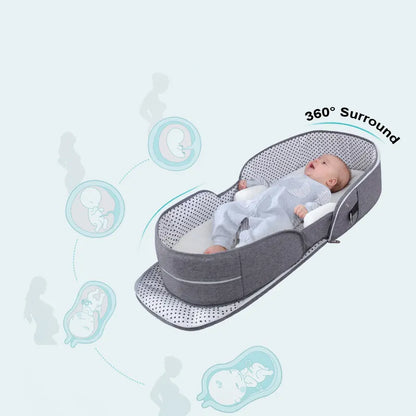 Portable Baby Travel Cot with Net and Carry Bag