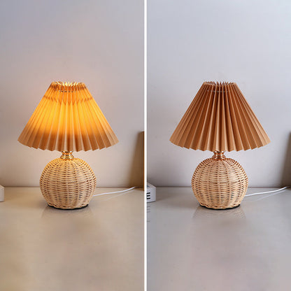 Warm Glow Table Lamp with Fabric Shade