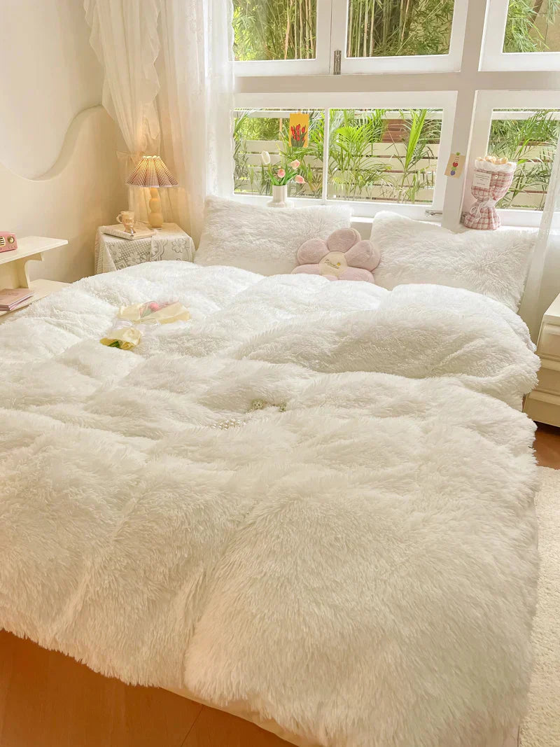 Cozy Fleece Bedding Duvet Cover Set