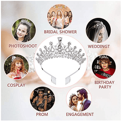 Dazzling Crystal Hair Crown Comb