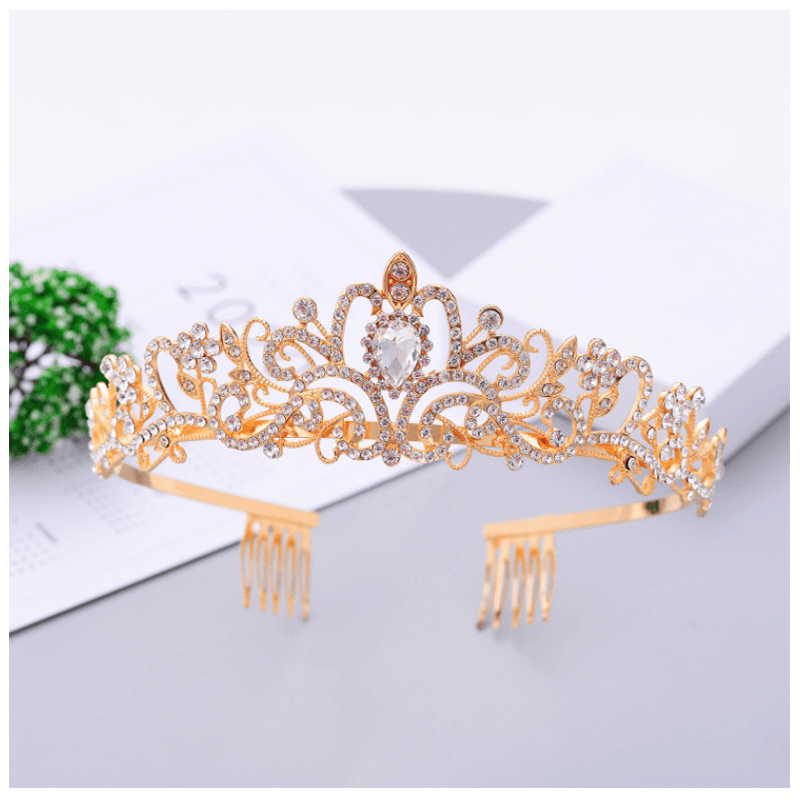 Dazzling Crystal Hair Crown Comb