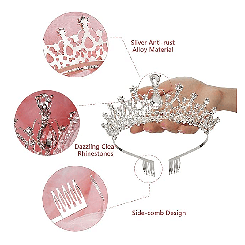 Dazzling Crystal Hair Crown Comb