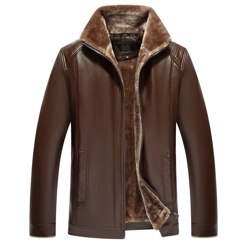 Cozy Men's Faux Leather Jacket