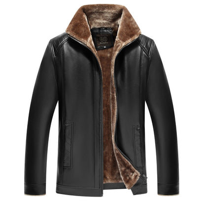 Cozy Men's Faux Leather Jacket