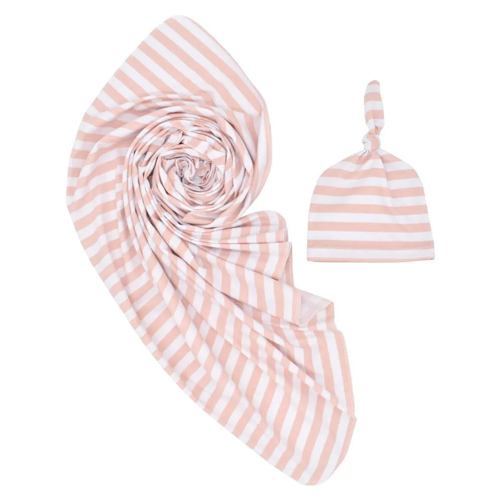 Cozy Baby Swaddle Set with Hat - Gentle Infant Wrap Blanket