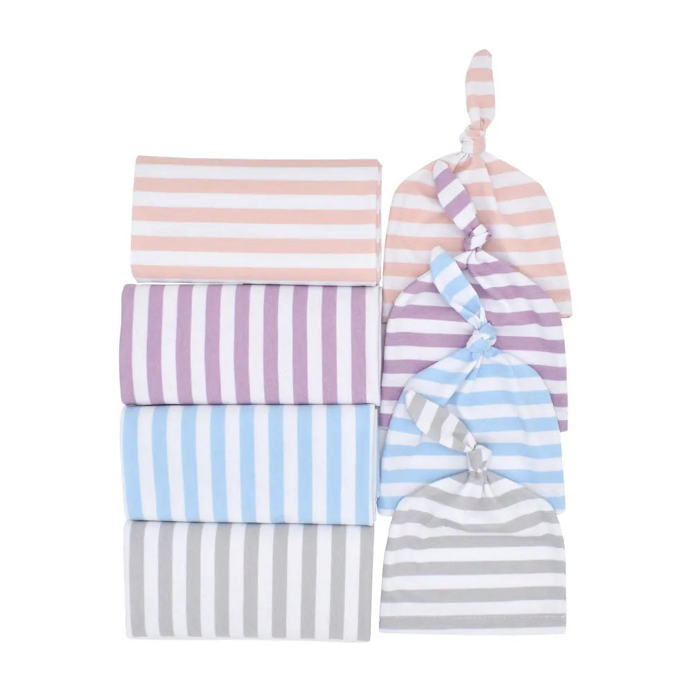 Cozy Baby Swaddle Set with Hat - Gentle Infant Wrap Blanket