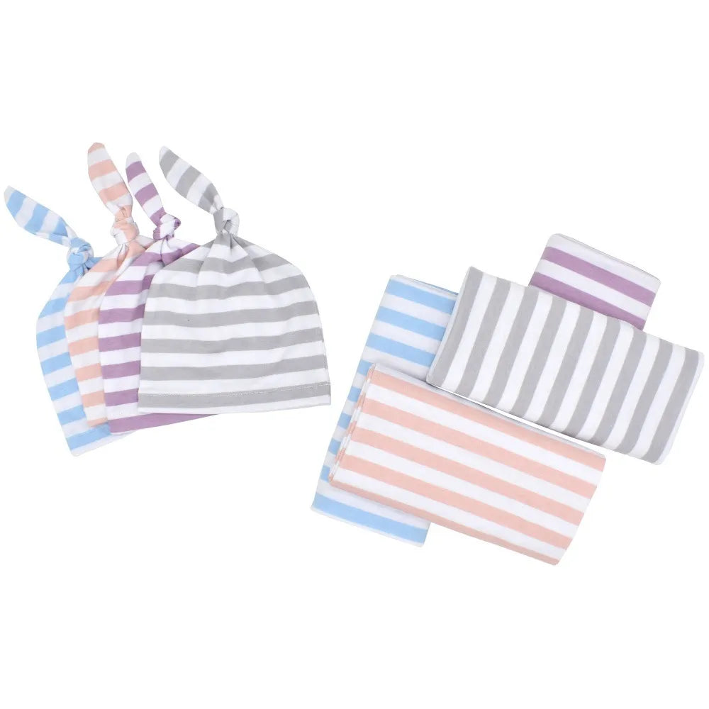 Cozy Baby Swaddle Set with Hat - Gentle Infant Wrap Blanket