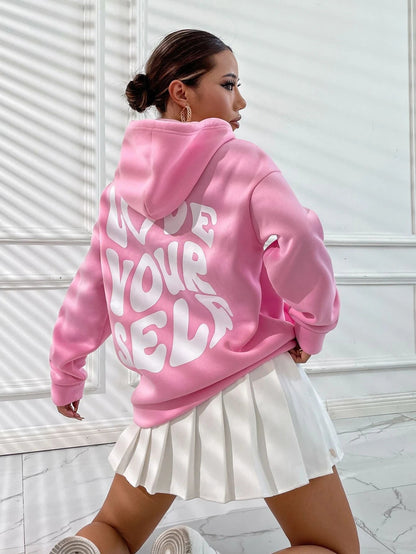 Loose Fit Women's Hoodie - Soft Cotton Back Graphic