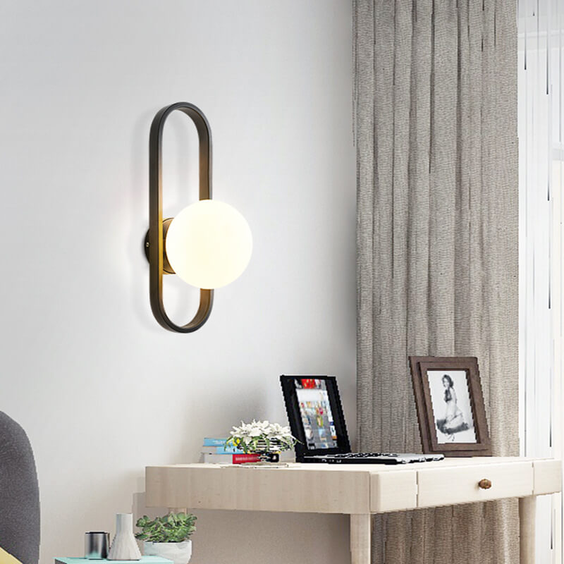 Contemporary Round Glass Wall Lamp