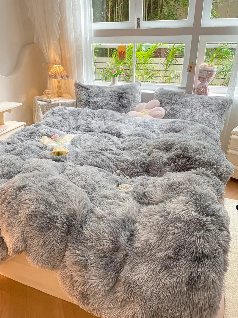 Pastel Colored Plush Duvet Cover