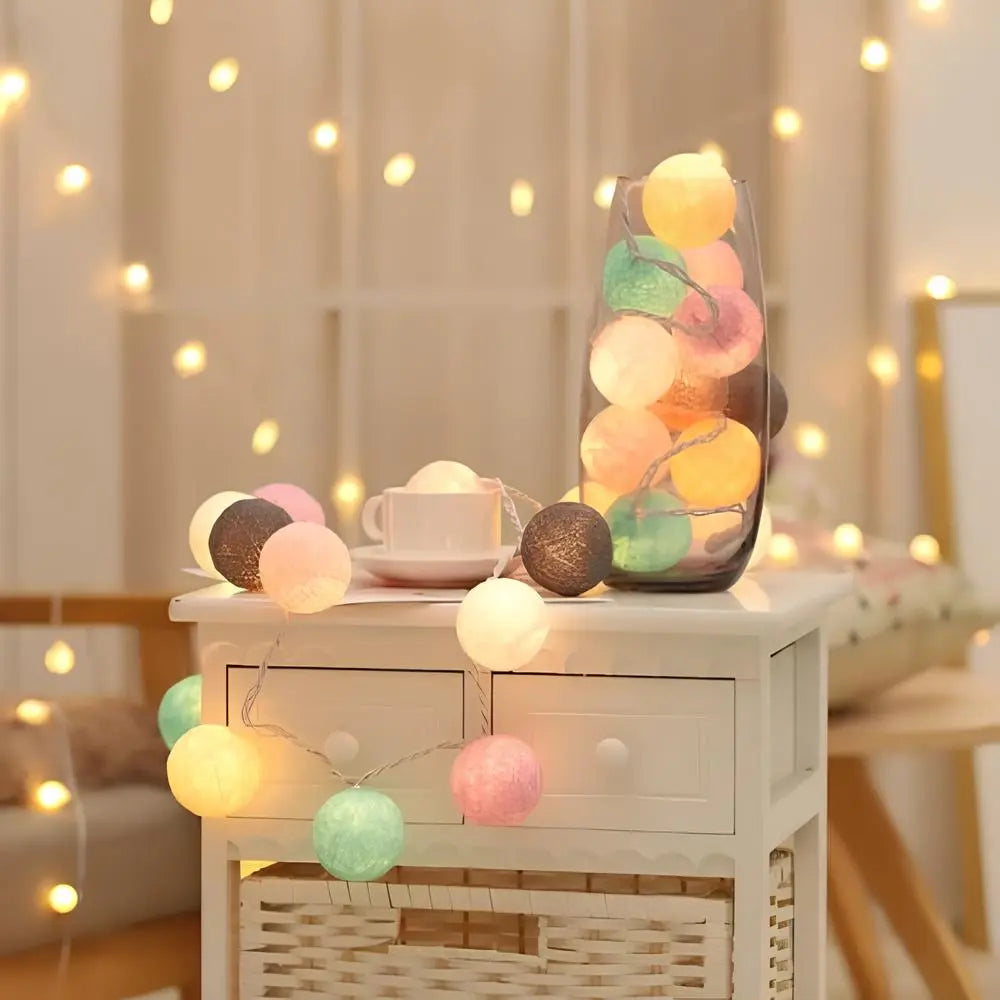 Soft Ivory Fairy Light String Decoration