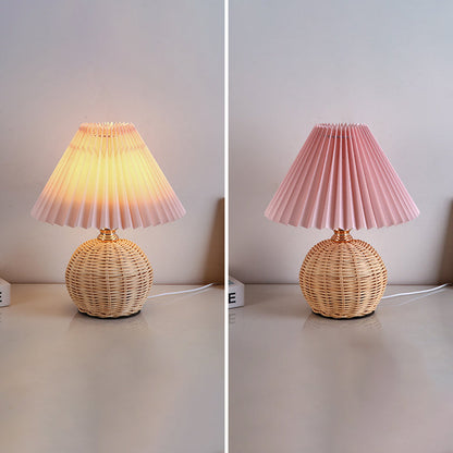 Warm Glow Table Lamp with Fabric Shade