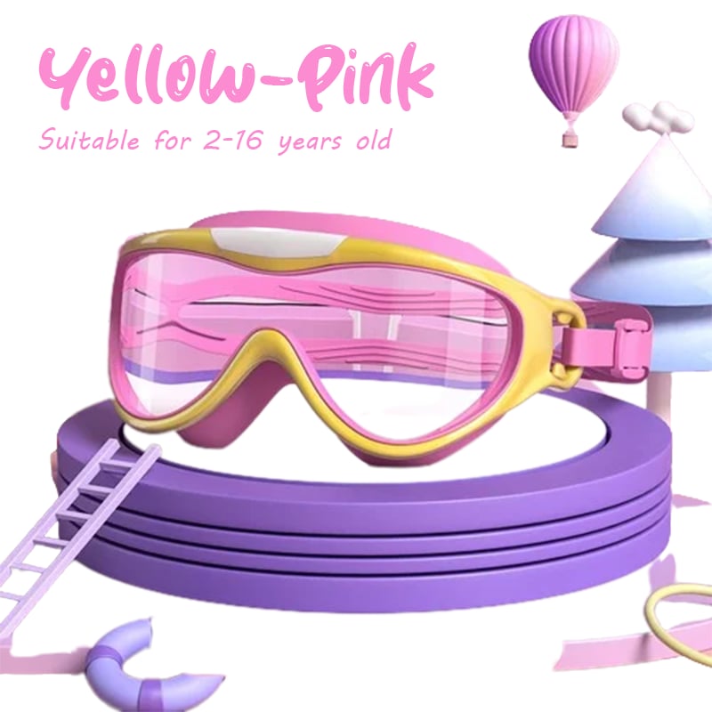 Kids Large Frame Clear Swim Goggles Waterproof