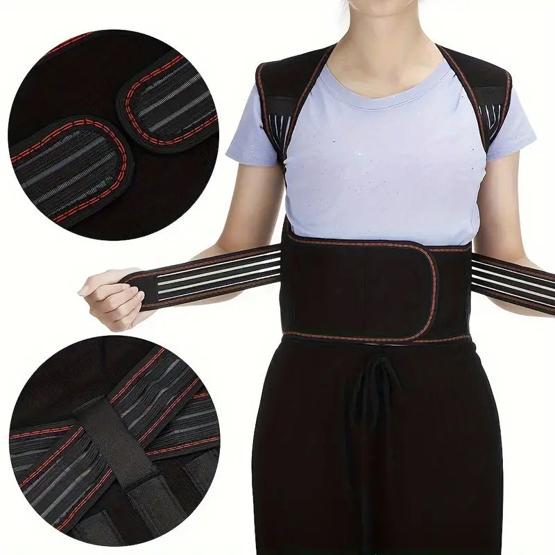 Therapeutic Back Support Belt with Heat and Magnets
