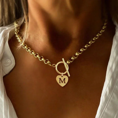 Personalized Initial Heart Pendant Necklace