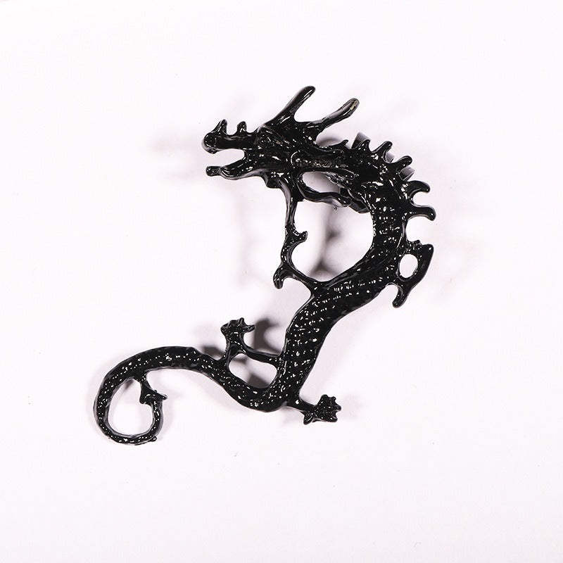 Sparkling Silver Dragon Earrings