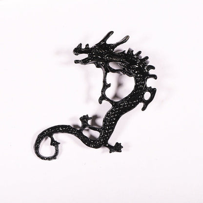Sparkling Silver Dragon Earrings