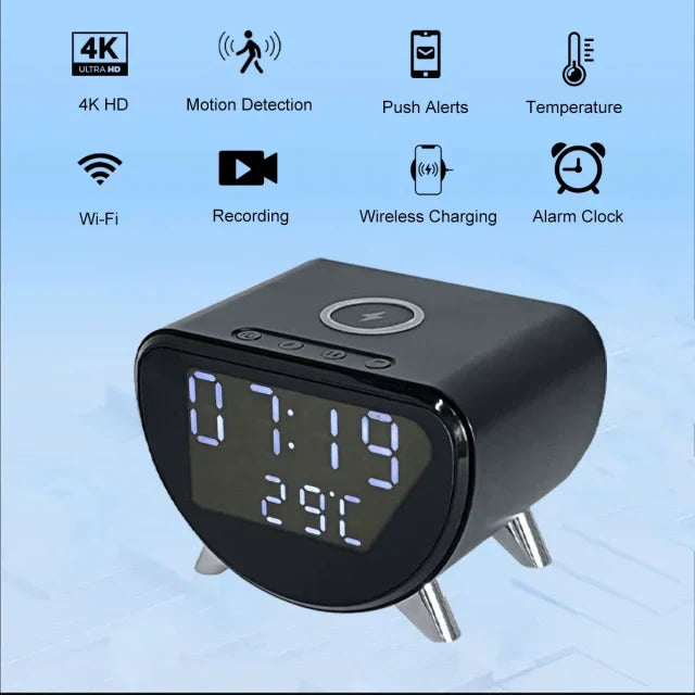 Compact HD Smart Security Camera Clock