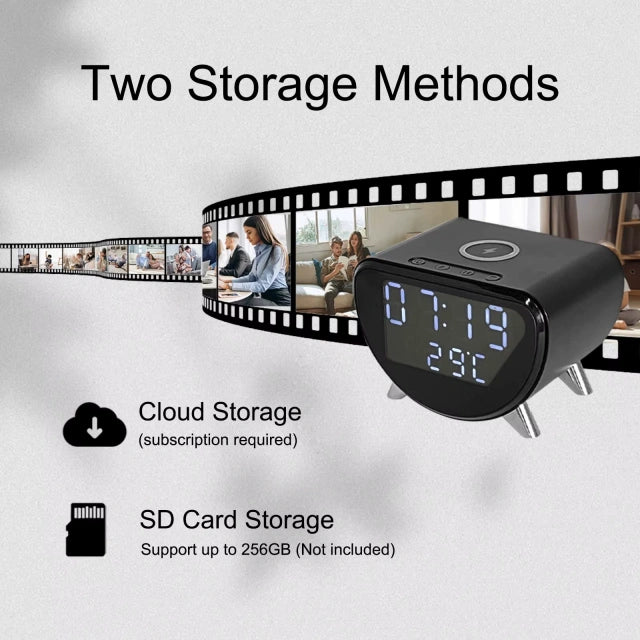 Compact HD Smart Security Camera Clock