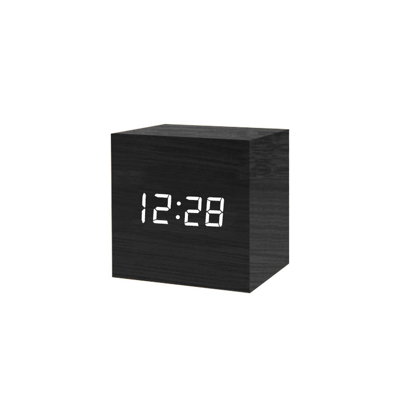 Intelligent Wood LED Digital Clock with Voice Control