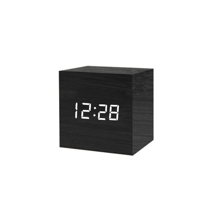 Intelligent Wood LED Digital Clock with Voice Control