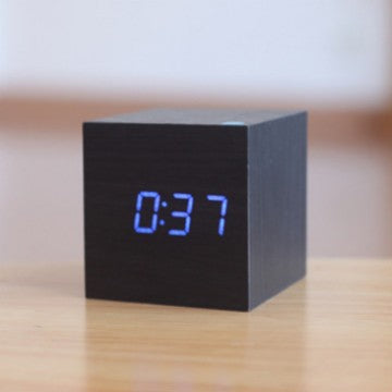 Intelligent Wood LED Digital Clock with Voice Control
