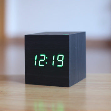 Intelligent Wood LED Digital Clock with Voice Control
