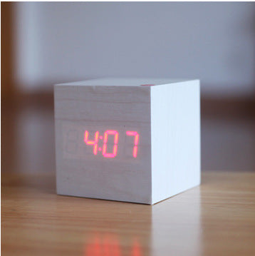 Intelligent Wood LED Digital Clock with Voice Control