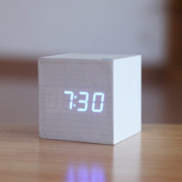 Intelligent Wood LED Digital Clock with Voice Control